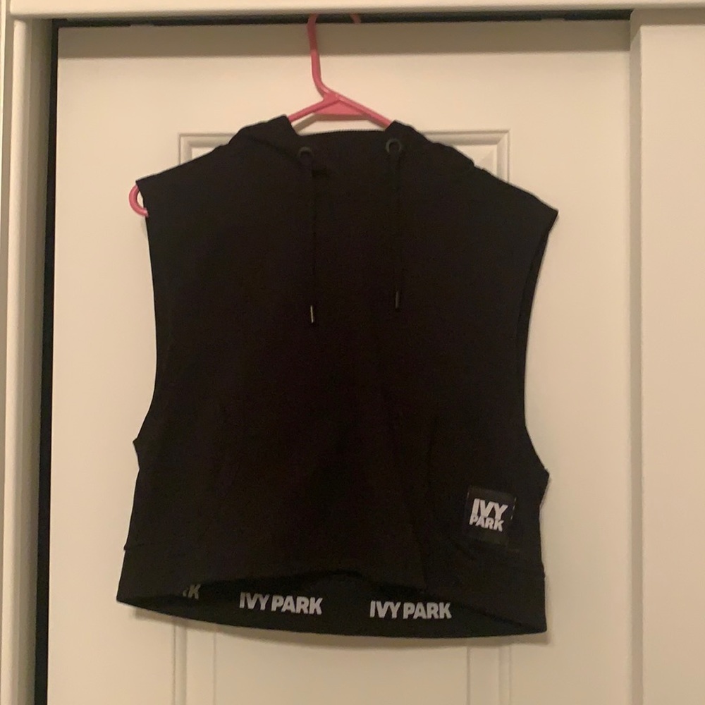 IVY PARK Sleeveless Black Hoodie; Size XS